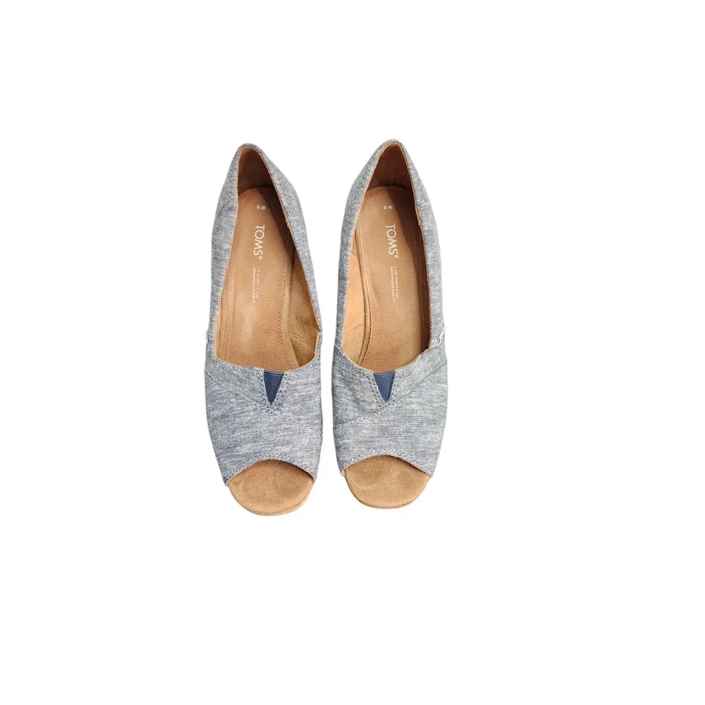 LOT Of TOMS Wedge Heels Blue, Black sz 8